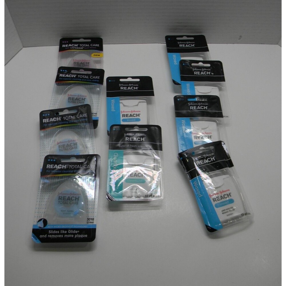 Reach Waxed Floss Johnson & Johnson Listerine Ultraclean Lot of 10 Unopened NEW
